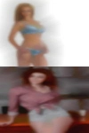 Woman winter skiing nude high